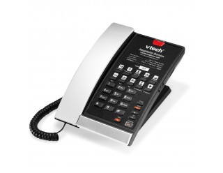 Alcatel Lucent - VTech A2210 Silver-Black Contemporary Analog Corded Desk & Bed Phone, 1-Line, 10 Speed Dial keys - 3JE40003AA